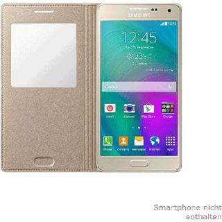 Samsung Flip Cover mit Sichtfenster für A500F Galaxy A5 gold