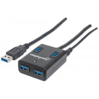 Manhattan USB-HUB 4-Port USB 3.0 mit Netzteil schwarz