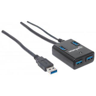 Manhattan USB-HUB 4-Port USB 3.0 mit Netzteil schwarz