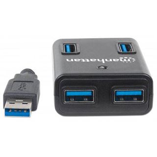 Manhattan USB-HUB 4-Port USB 3.0 mit Netzteil schwarz