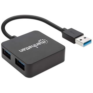 Manhattan USB-HUB 4-Port USB 3.0 schwarz