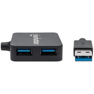 Manhattan USB-HUB 4-Port USB 3.0 schwarz
