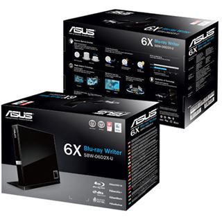 Asus SBW-06D2X-U Blu-ray Disc Writer USB 2.0 extern schwarz Retail