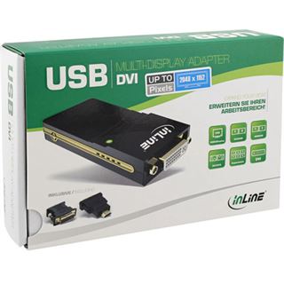 InLine USB Grafikkarte USB 2.0 zu DVI, mit DVI zu VGA und DVI zu HDMI