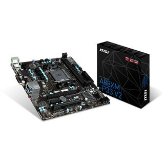 MSI A88XM-P33 V2 AMD A88X So.FM2+ Dual Channel DDR3 mATX Retail