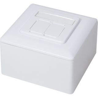 LogiLink Wanddose RJ-45 X 2 - RAL 9003 - 2 Ports