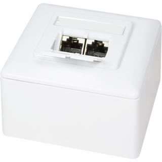 LogiLink Wanddose RJ-45 X 2 - RAL 9003 - 2 Ports
