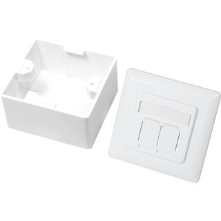 LogiLink Wanddose RJ-45 X 2 - RAL 9003 - 2 Ports