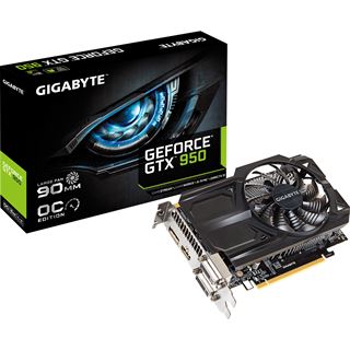 2GB Gigabyte GeForce GTX 950 OC Aktiv PCIe 3.0 x16 (Retail)