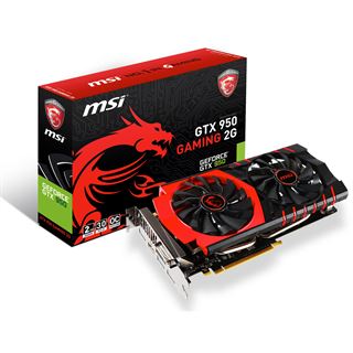 2GB MSI GeForce GTX 950 Gaming 2G Aktiv PCIe 3.0 x16 (Retail)