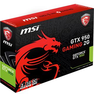 2GB MSI GeForce GTX 950 Gaming 2G Aktiv PCIe 3.0 x16 (Retail)