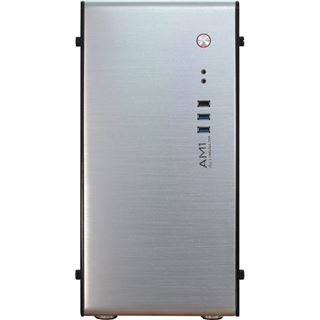 Inter-Tech AM1 Mini Tower ohne Netzteil Alu silber