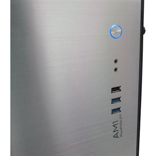 Inter-Tech AM1 Mini Tower ohne Netzteil Alu silber
