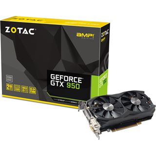 2GB ZOTAC GeForce GTX 950 AMP! Edition Aktiv PCIe 3.0 x16 (Retail)