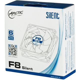 Arctic F8 Silent 80x80x25mm 1200 U/min 20 dB(A) schwarz/weiß