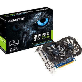 4GB Gigabyte GeForce GTX 750 Ti Windforce 2X OC Aktiv PCIe 3.0 x16