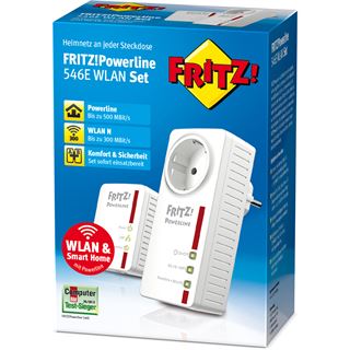 AVM FRITZ!Powerline 546E WLAN Set 500 MBit/s 2x LAN 10/100 / WLAN 300