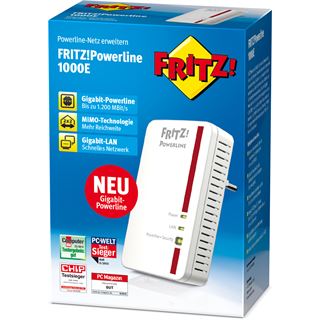 AVM FRITZ!Powerline 1000E 1200 MBit/s 1x LAN 10/100/1000 1er Pack