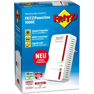 AVM FRITZ!Powerline 1000E 1200 MBit/s 1x LAN 10/100/1000 1er Pack
