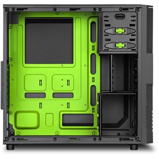 Sharkoon T3-W gr&uuml;n Midi Tower ohne Netzteil schwarz