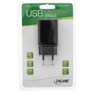 InLine USB Netzteil Ladeger&auml;t 100-240V zu 5V/2,5A schwarz