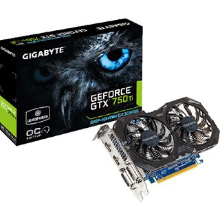 2GB Gigabyte GeForce GTX 750 Ti Windforce 2X OC Aktiv PCIe 3.0 x16