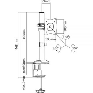 InLine Tischhalterung für LCD-/LED- Display bis 69cm 8kg schwarz