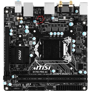 MSI H170I PRO AC Intel H170 So.1151 Dual Channel DDR Mini-ITX Retail
