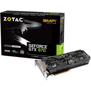 4GB ZOTAC GeForce GTX 970 AMP! Edition Aktiv PCIe 3.0 x16 (Retail)