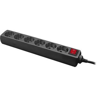 (&euro;4,89*/1m) 1.40m LogiLink Steckdosenleiste mit Schalter Schwarz