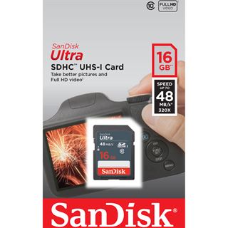 16 GB SanDisk Ultra 48MB/s SDHC Class 10 Retail