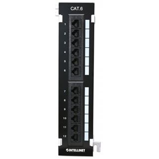 Intellinet Patchpanel 12-Port Cat6 UTP Wandmontage schwarz