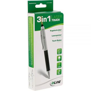 InLine LaserTouch 3in1 Kugelschreiber Touch/Stylus/Laserpointer silber