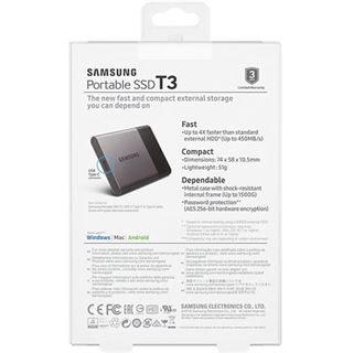 1TB Samsung Portable SSD T3 MO-300A USB 3.0 (MU-PT1T0B/EU)