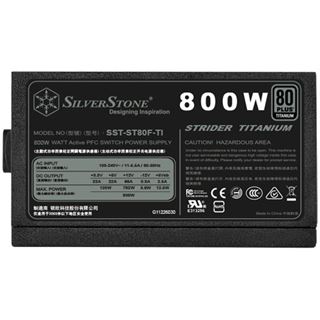 800 Watt Silverstone Strider Titanium ST80F-TI Modular 80+ Titanium