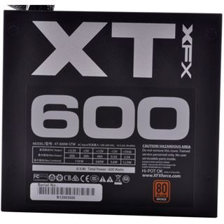 600 Watt XFX XT600 Non-Modular 80+ Bronze