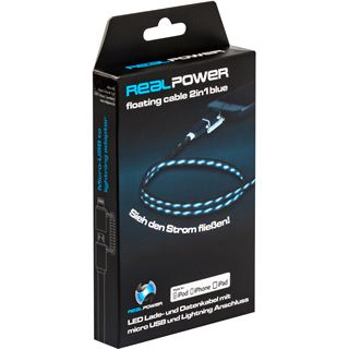 Realpower RealPower Floating lightning/micro USB Cable blau