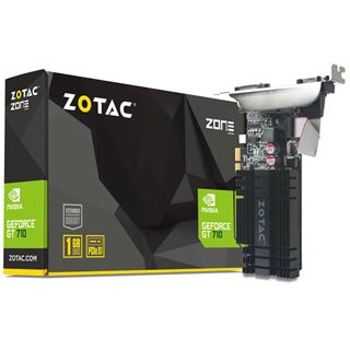 1GB ZOTAC GeForce GT 710 Low Profile Passiv PCIe 2.0 x1 (Retail)