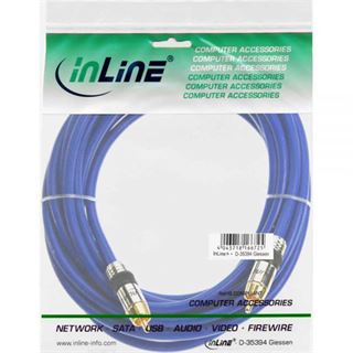 InLine Cinch Kabel Audio Premium 20m - Vergoldete Stecker Für HiFi Anlagen