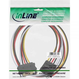 (€9,80*/1m) 0.50m InLine SATA Verlängerungskabel SATA Strom