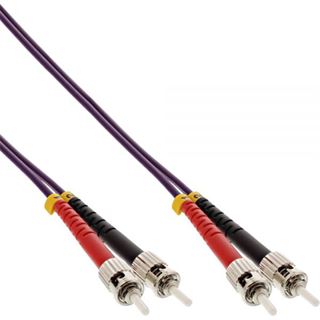 1.00m InLine LWL Duplex Patchkabel 50/125 µm OM4 ST Stecker auf