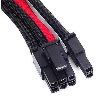 Silverstone PCI-8-Pin zu PCIe-6+2-Pin Kabel, 250mm - schwarz/rot