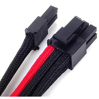 Silverstone PCI-8-Pin zu PCIe-6+2-Pin Kabel, 250mm - schwarz/rot