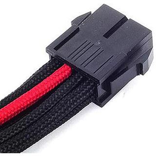 Silverstone PCI-8-Pin zu PCIe-6+2-Pin Kabel, 250mm - schwarz/rot