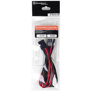 Silverstone PCI-8-Pin zu PCIe-6+2-Pin Kabel, 250mm - schwarz/rot