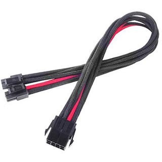 Silverstone EPS 8-Pin zu EPS/ATX 4+4-Pin Kabel, 300mm - schwarz/rot