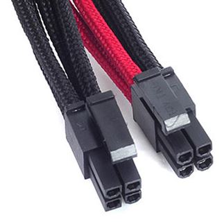 Silverstone EPS 8-Pin zu EPS/ATX 4+4-Pin Kabel, 300mm - schwarz/rot