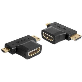 HDMI Delock Adapter A -> mini C + micro D Bu/St/St