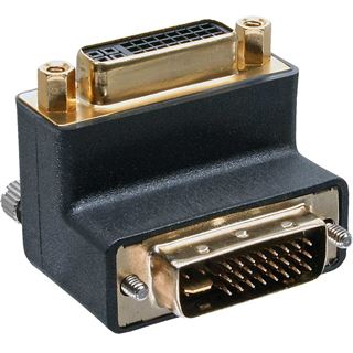 InLine DVI-I Adapter gewinkelt DVI 24+5 Stecker auf DVI 24+5 Buchse