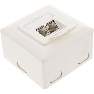 InLine Cat.6 Anschlussdose AP/UP 2x RJ45 Buchse RAL9010 weiß